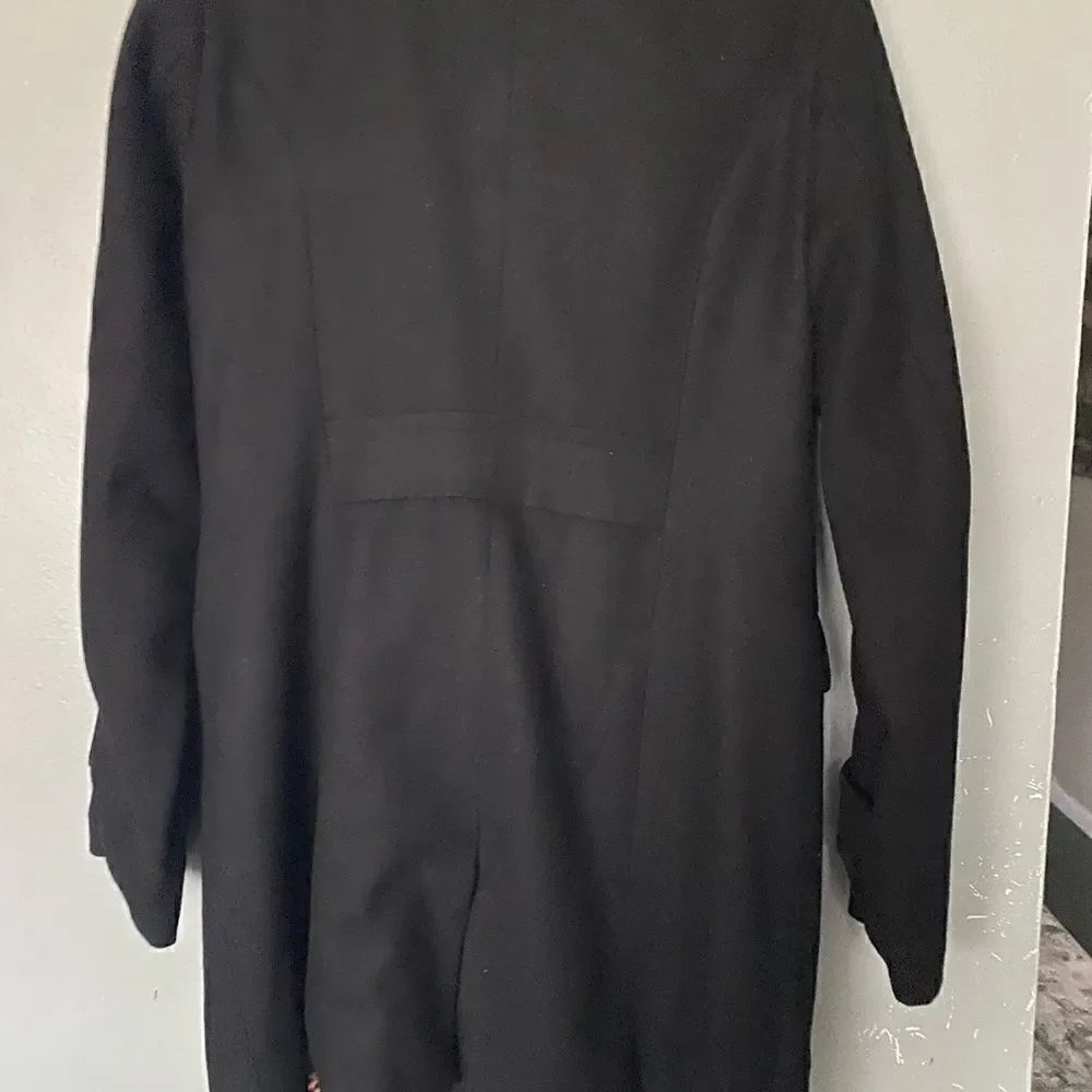 Wet Seal Black Car Coat Sz L Juniors Wool Blend